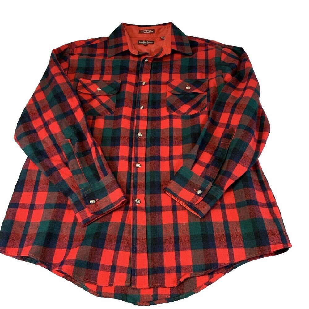Northwest Territory Flannel Shirt Mens Large Red Buffalo Plaid Lumberjack